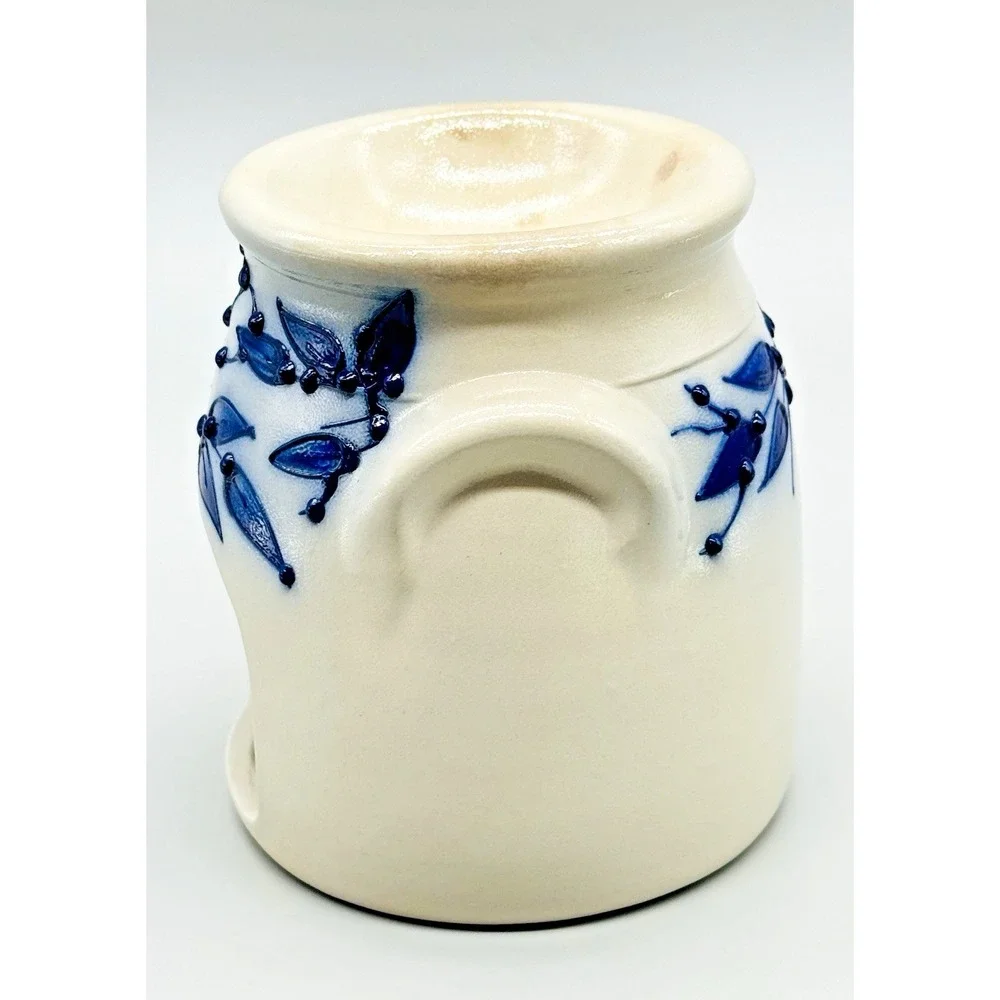Salmon Falls Pottery Salt Glazed‎ Blueberry Vines Votive Wax Tart Oil Warmer